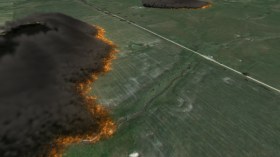Visualisation of a bushfire spread simulation using the Spark software. CSIRO photo.