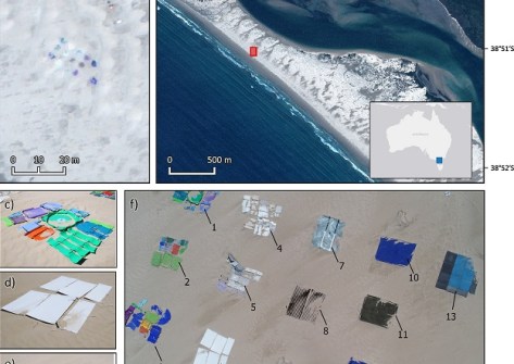 Plastic rubbish on beaches spotted from space