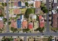 Aerial view of houses in a suburb