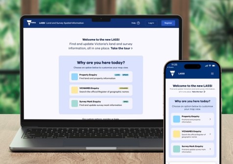 A graphic showing a laptop computer and a mobile phone, each displaying a representation of the new LASSI website