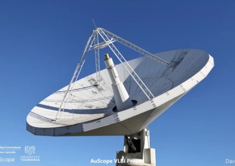 The radio telescope dish near Hobart, used for VLBI observations