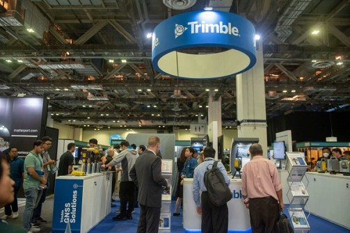 Company stands on the exhibition floor at Geo Connect Asia