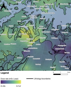 A colour-coded radiation map of inner Sydney