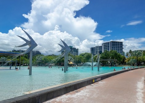 An outdoor swimming pool on the Cairns foreshore