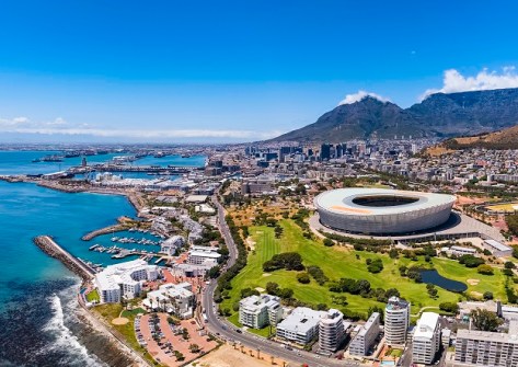 An aerial view of the city of Cape Town, which will host two surveying conferences