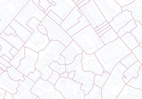 A map from the Ordnance Survey, showing red boundary lines around parts of Great Britain