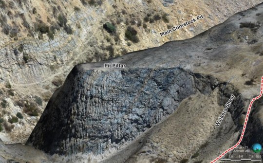 A view of an open-pit mine, produced using LiDAR and photogrammetry