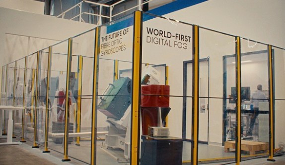 A view of robotic machinery in the factory of Advanced Navigation