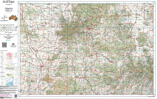 An example of one of the new digital maps, showing a very detailed view of roads, rivers towns and terrain in a rural part of New South Wales