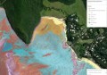 A colour map of part of the Lord Howe Island lagoon and foreshore