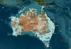 A map of Australia with dozen of dots placed in locations where major gaseous emissions occur