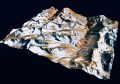 A simulated 3D view of mountains from Soar Atlas