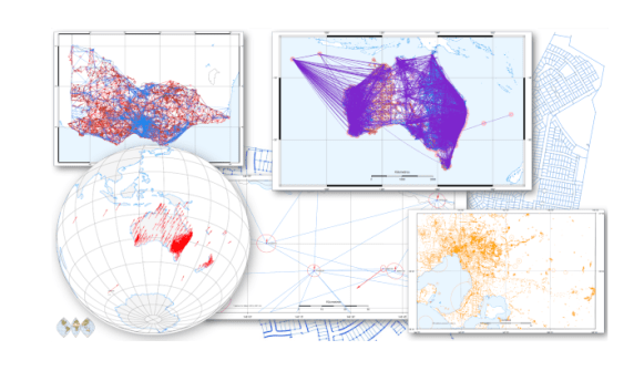 A selection of maps produced by the DynAdjust software tool