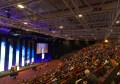 A packed conference hall