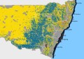 A map of NSW with vegetation regions coded in different colours
