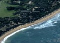 A view of a coastline from a helicopter during a search for H5 bird flu cases