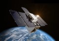 An artist’s impression of a satellite in orbit with the Earth below
