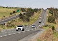 Cars on a divided highway
