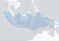 A map of Indonesia, broken up into a grid of small squares
