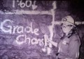 Michelle Grose, wearing a hardhat, in a tunnel