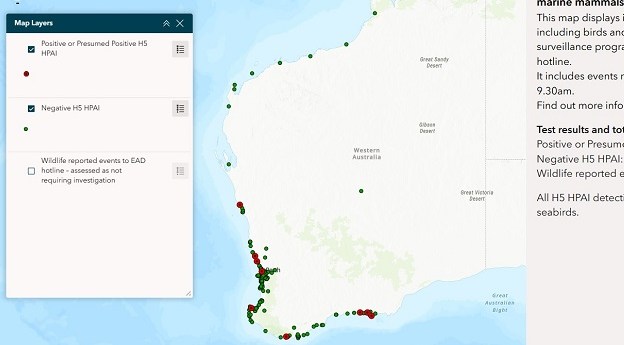 H5 bird flu dashboard maps detections across WA